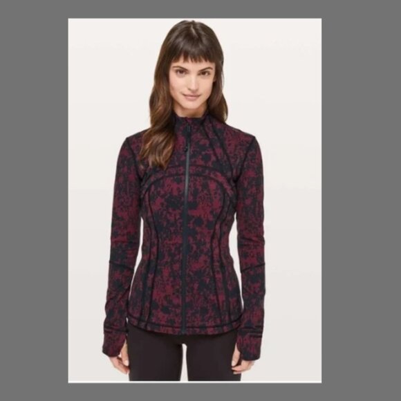 Lululemon Define Jacket Scatter Blossom Jacquard Garnet Black size 6 - Picture 1 of 6